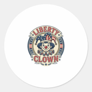 Liberty Clown Patriotic Patriotic Clowncore Cute V Classic Round Sticker