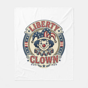Liberty Clown Patriotic Patriotic Clowncore Cute V Fleece Blanket