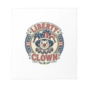 Liberty Clown Patriotic Patriotic Clowncore Cute V Notepad