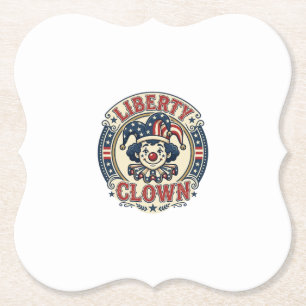 Liberty Clown Patriotic Patriotic Clowncore Cute V Paper Coaster