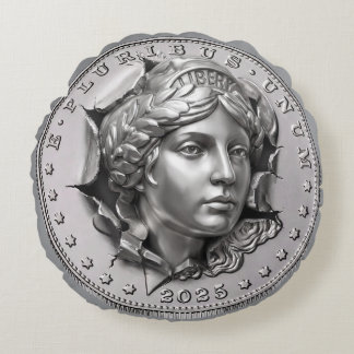 Liberty Coin Round Cushion