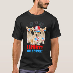 Liberty Corgis 4th Of July American Flag Corgi Dog T-Shirt