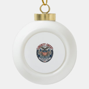 Liberty Crest Patriotic Patriotic Heraldry Coat Of Ceramic Ball Christmas Ornament