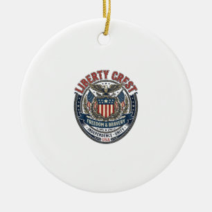 Liberty Crest Patriotic Patriotic Heraldry Coat Of Ceramic Tree Decoration