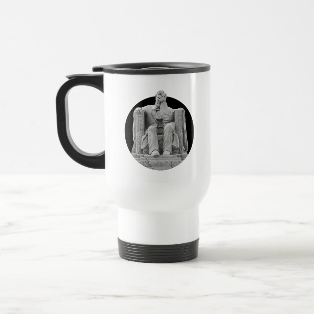 Liberty Crumbling Face palming Lincoln mug (Left)