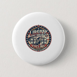 Liberty Cycling Patriotic Patriotic Cycling Vintag 6 Cm Round Badge