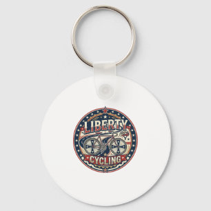 Liberty Cycling Patriotic Patriotic Cycling Vintag Key Ring