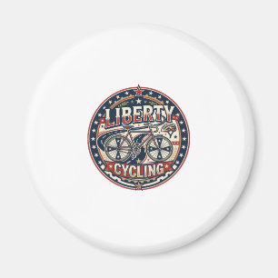 Liberty Cycling Patriotic Patriotic Cycling Vintag Magnet