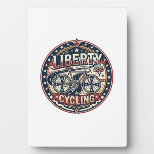 Liberty Cycling Patriotic Patriotic Cycling Vintag Plaque