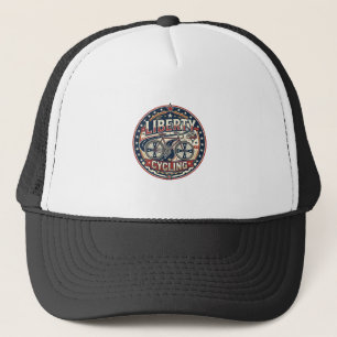 Liberty Cycling Patriotic Patriotic Cycling Vintag Trucker Hat