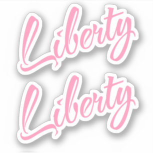 Liberty Decorative Name in Pink x2 Sticker