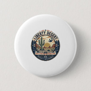 Liberty Desert Patriotic Patriotic Desert Cactus U 6 Cm Round Badge