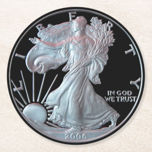 Liberty Dollar 2006 Round Paper Coaster