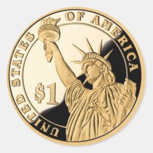 Liberty Dollar Coin Classic Round Sticker