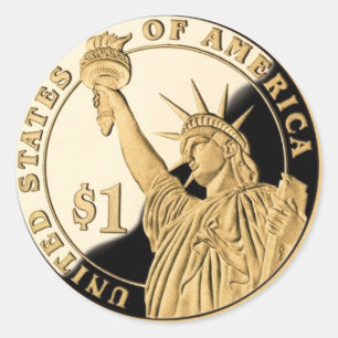 Liberty Dollar Coin Classic Round Sticker