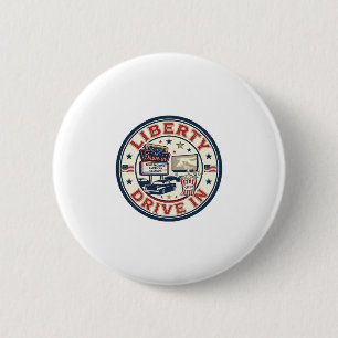Liberty Drive In Patriotic Patriotic Drive In Thea 6 Cm Round Badge