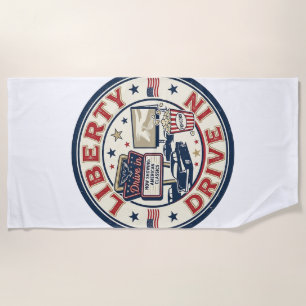 Liberty Drive In Patriotic Patriotic Drive In Thea Beach Towel