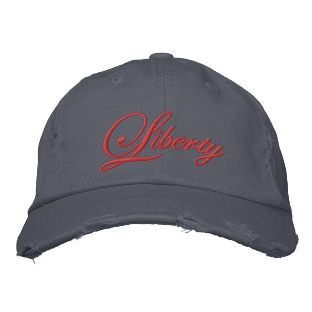 Liberty Embroidered Hat (Red) (Front)