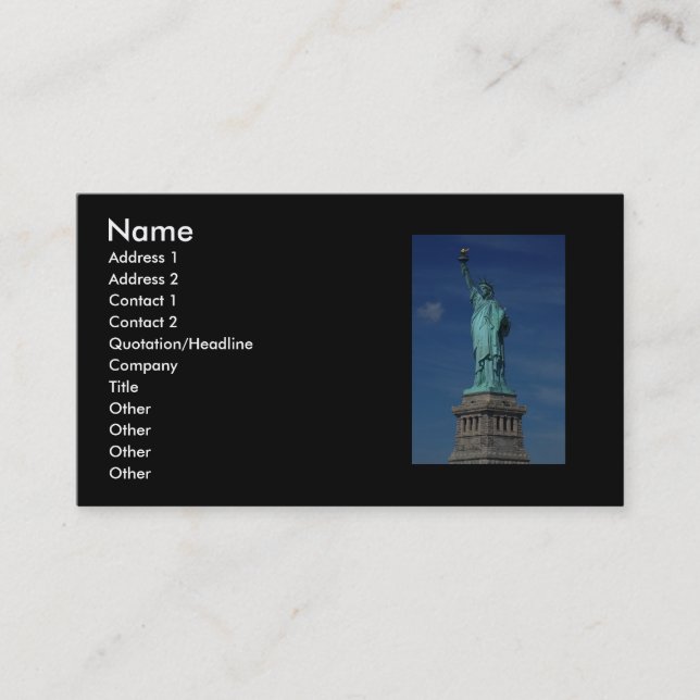 Liberty Enlightening the World - Statue of Liberty Business Card (Front)
