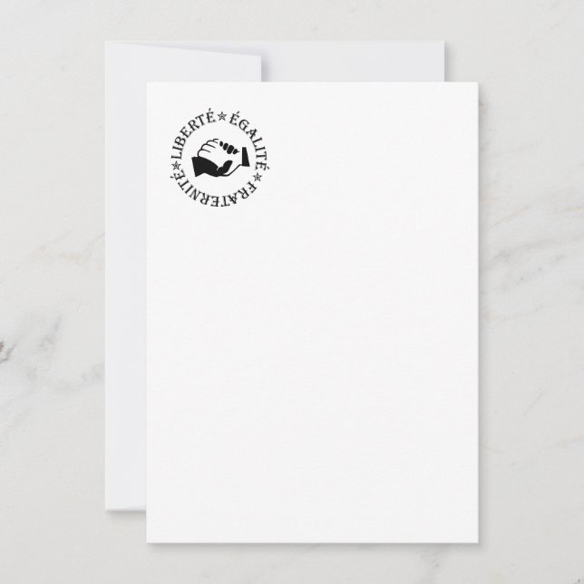 Liberty, equality, fraternity invitation (Front)