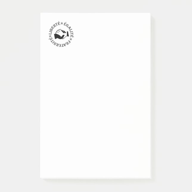 Liberty, equality, fraternity post-it notes (Front)