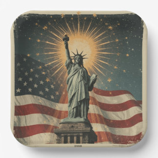 Liberty & Fireworks Glory Paper Plate