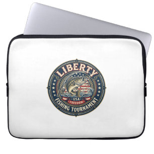 Liberty Fishing Tournament Patriotic Patriotic Fis Laptop Sleeve