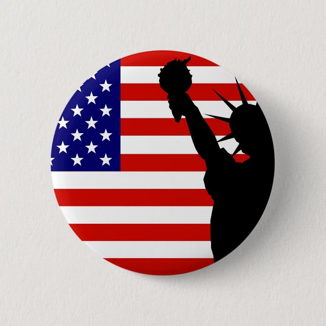 Liberty Flag 6 Cm Round Badge (Front)
