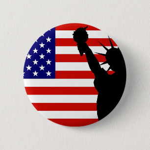 Liberty Flag 6 Cm Round Badge