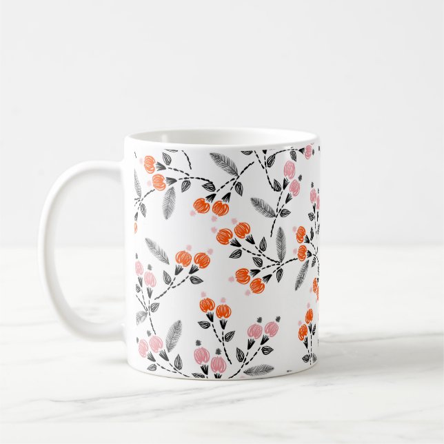 Liberty Florals: Hand-Stitched Embroidery Coffee Mug (Left)