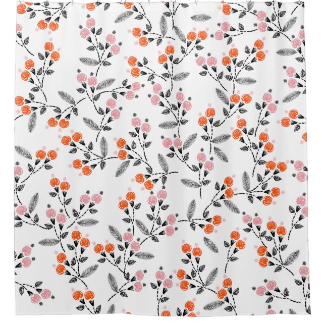 Liberty Florals: Hand-Stitched Embroidery Shower Curtain (Front)