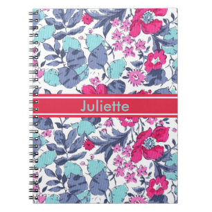 Liberty flower personnalisable first name notebook