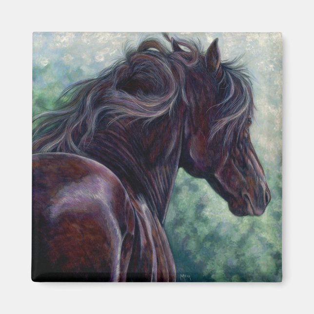 Liberty -  Friesian Horse Magnet (Front)