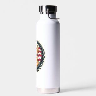 Liberty Golden Retriever Vintage Patriotic Tee 4 Water Bottle