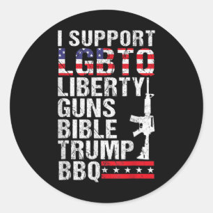 Liberty Guns Bible Trump Bbq Classic Round Sticker