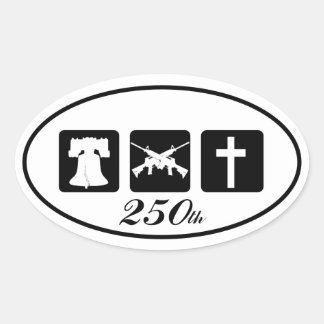 Liberty Guns Religion 250 White Oval Sticker