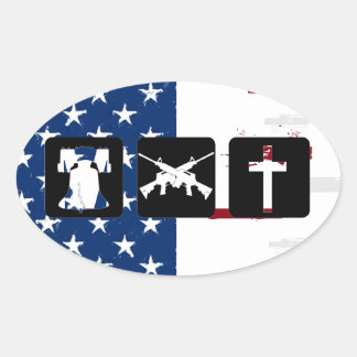 Liberty Guns Religion Oval Oval Sticker