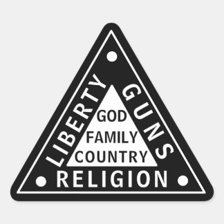 Liberty Guns Religion Triangle Stickers