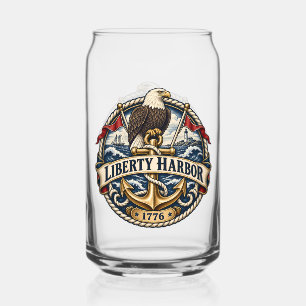 Liberty Harbour Eagle Anchor Two-Sided Can Glass