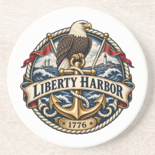 Liberty Harbour Nautical Eagle Anchor Stone Coaste Coaster