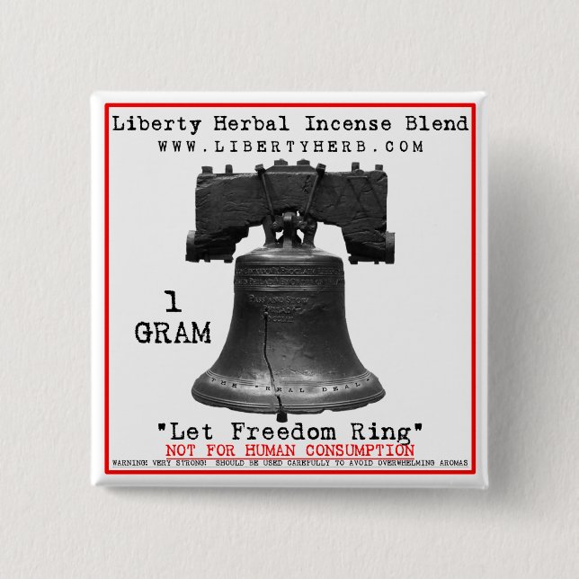 Liberty Herbal Incense Label Button (Front)