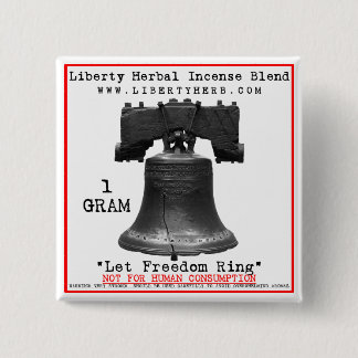 Liberty Herbal Incense Label Button