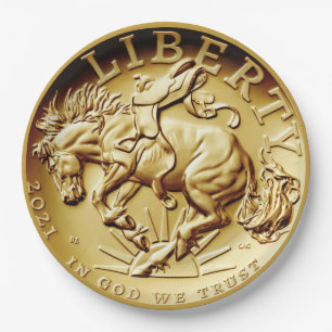 Liberty Horse Coin Paper Plate