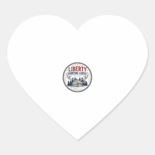 Liberty Hunting Lodge Patriotic Patriotic Hunting Heart Sticker