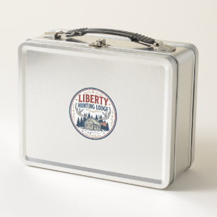 Liberty Hunting Lodge Patriotic Patriotic Hunting Metal Lunch Box