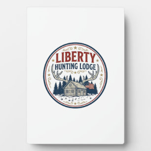 Liberty Hunting Lodge Patriotic Patriotic Hunting Plaque