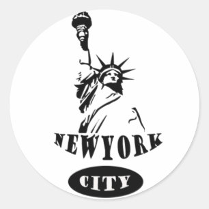 Liberty In new york city Classic Round Sticker