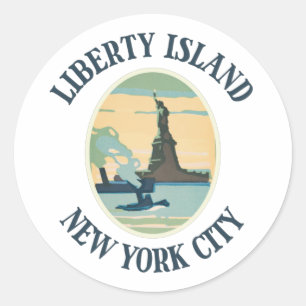 Liberty Island New York City Classic Round Sticker