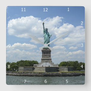 LIBERTY ISLAND SQUARE WALL CLOCK