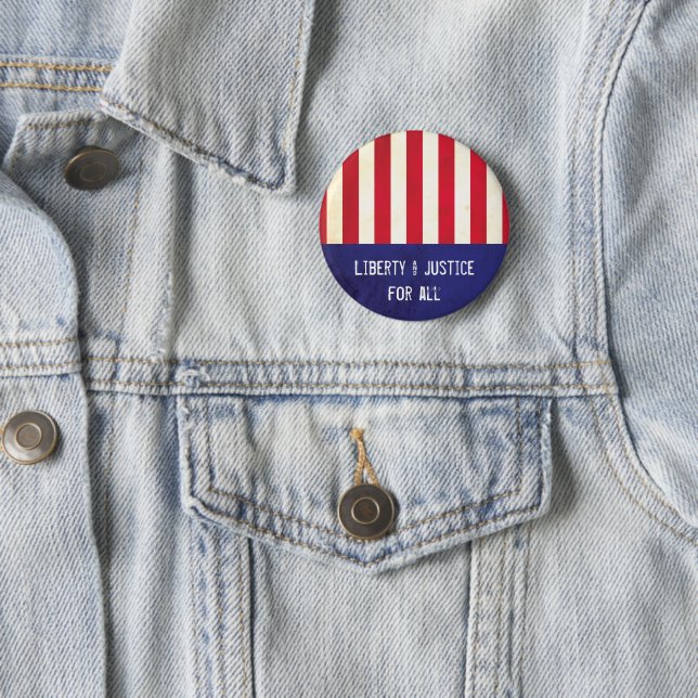 Liberty Justice American Flag Political 6 Cm Round Badge (In Situ)